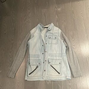 Jean jacket JET with sweatshirt material arms